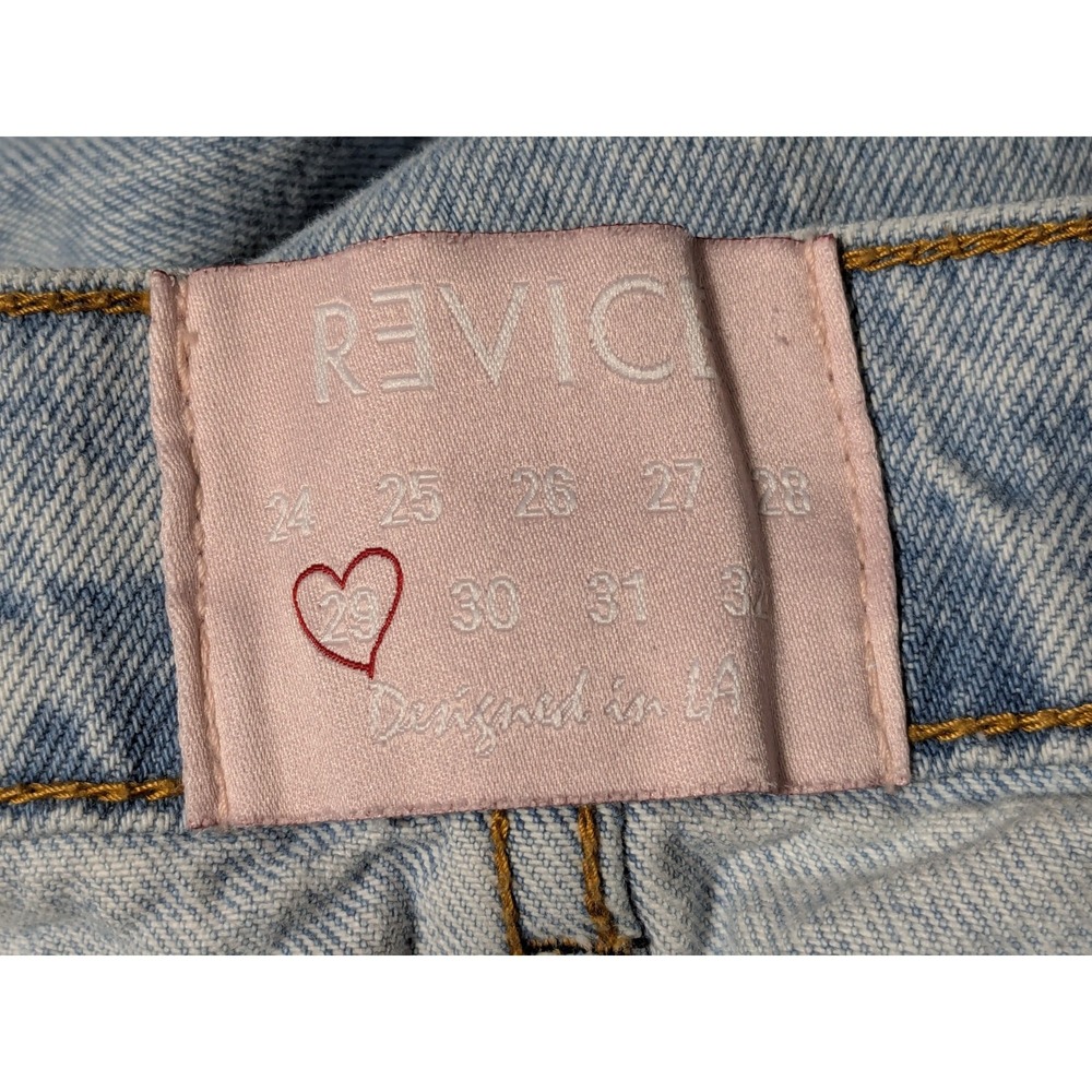 REVICE Women 29 Asymmetric Button Fly Crop Straight Leg Light Wash Denim‎ Jeans - Picture 7 of 16